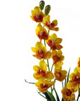 Artificial Yellow Orchid Plant Dark Pink Flowers 90cm.-3
