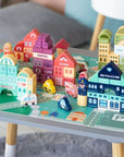 Wooden Blocks + Base City Set, 121 Pieces