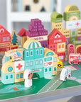 Wooden Blocks + Base City Set, 121 Pieces