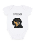 Mischievous Hot Dog Baby Bodysuit – Too Cute to Handle! Black & Tan Dachshund
