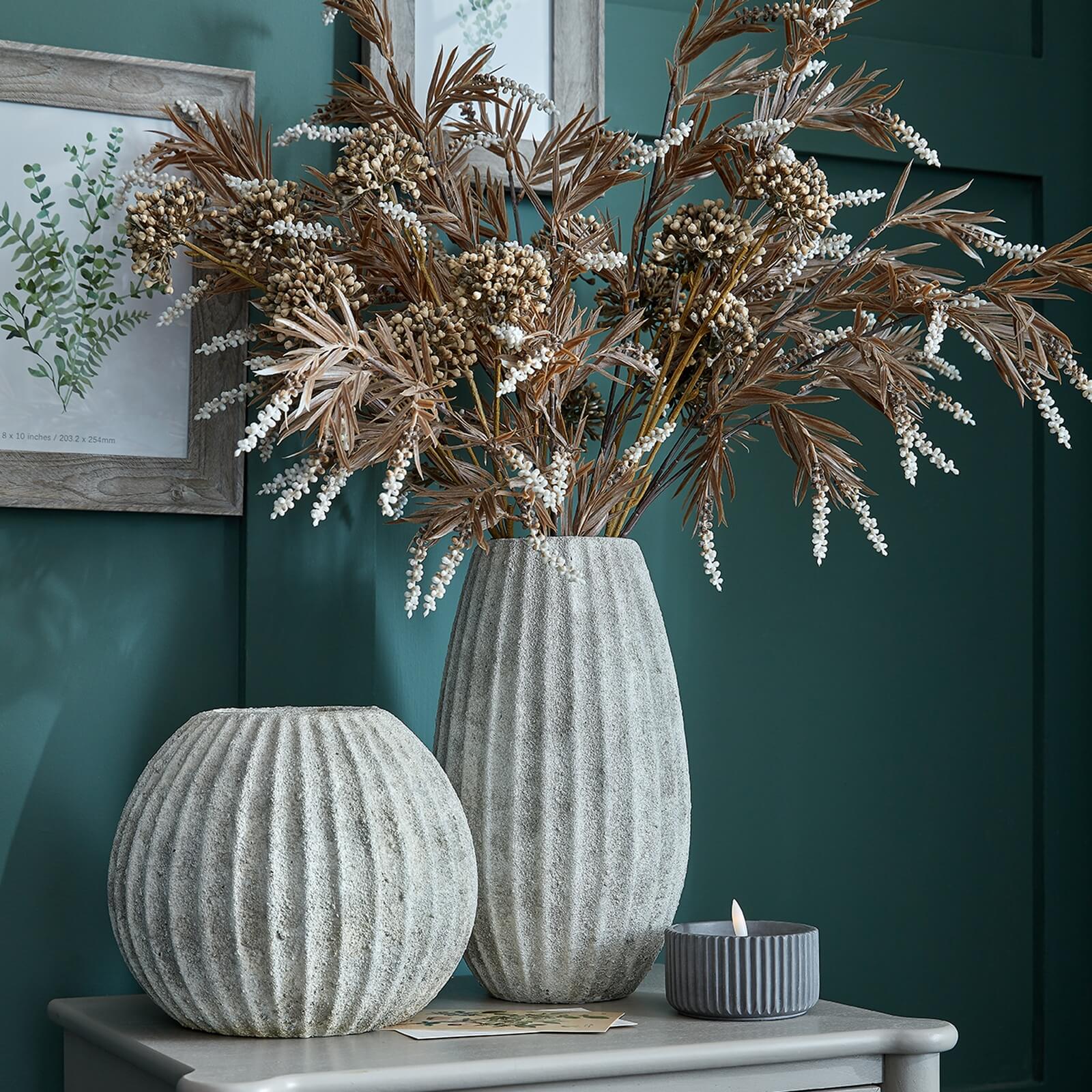 Medium Olpe Vase in Light Grey Ceramic