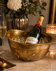 Solid Antique Brass Polo Helmet Champagne Ice Bucket | Wine Cooler