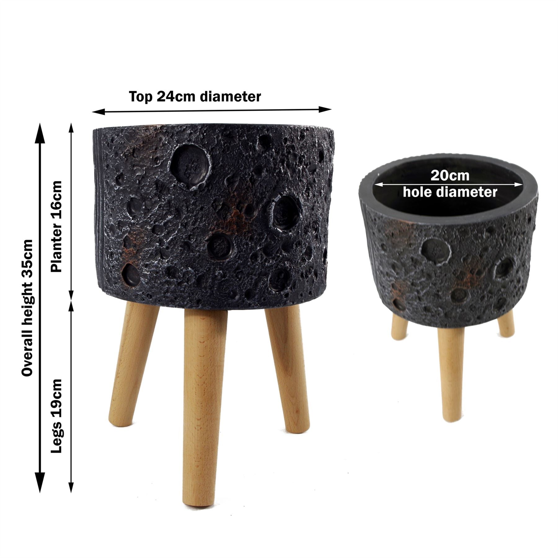 Moon Black Planter-1