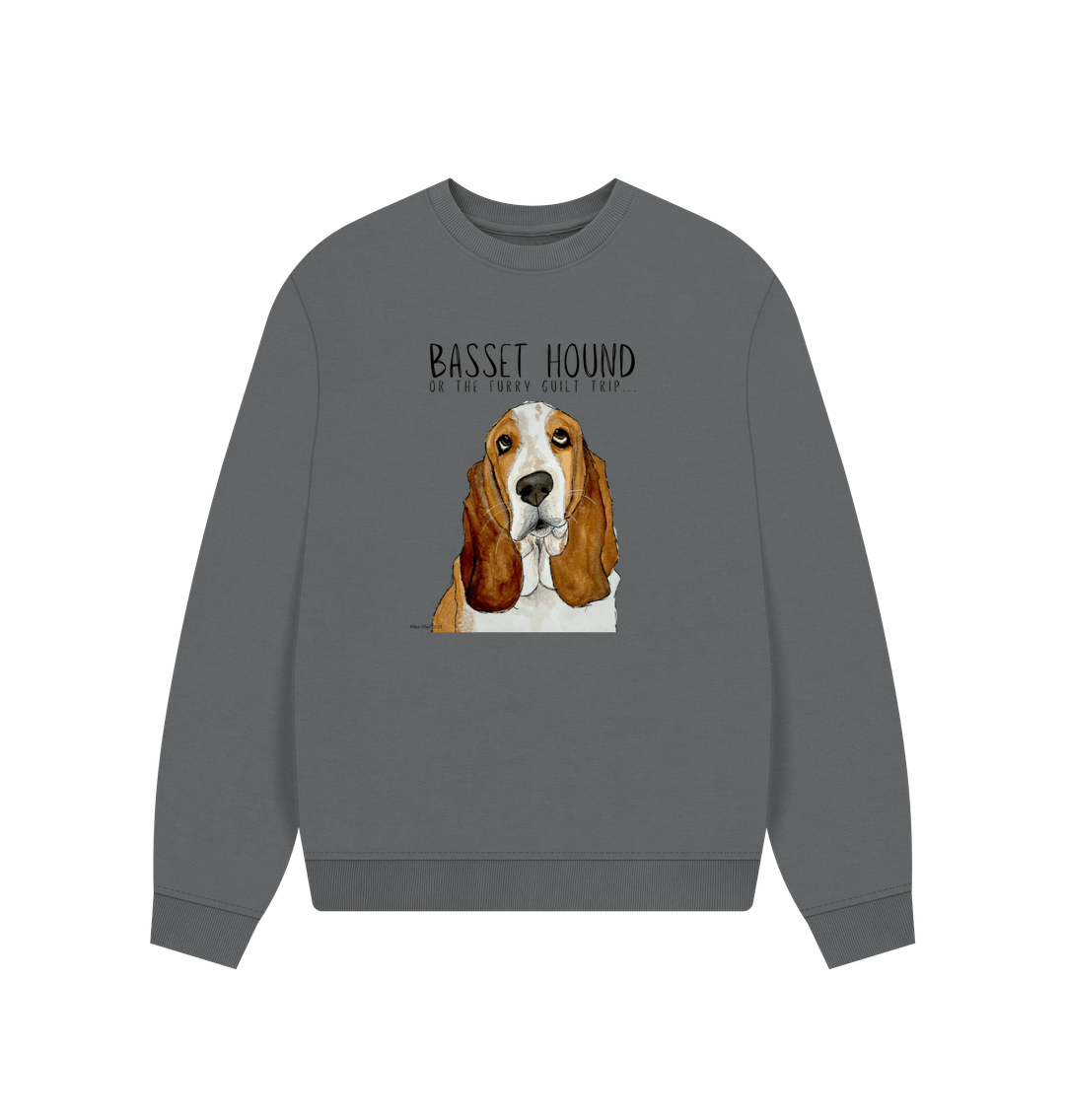 Basset Hound Women’s Oversized Sweatshirt: Cozy, Stylish &amp; Full of Guilt!