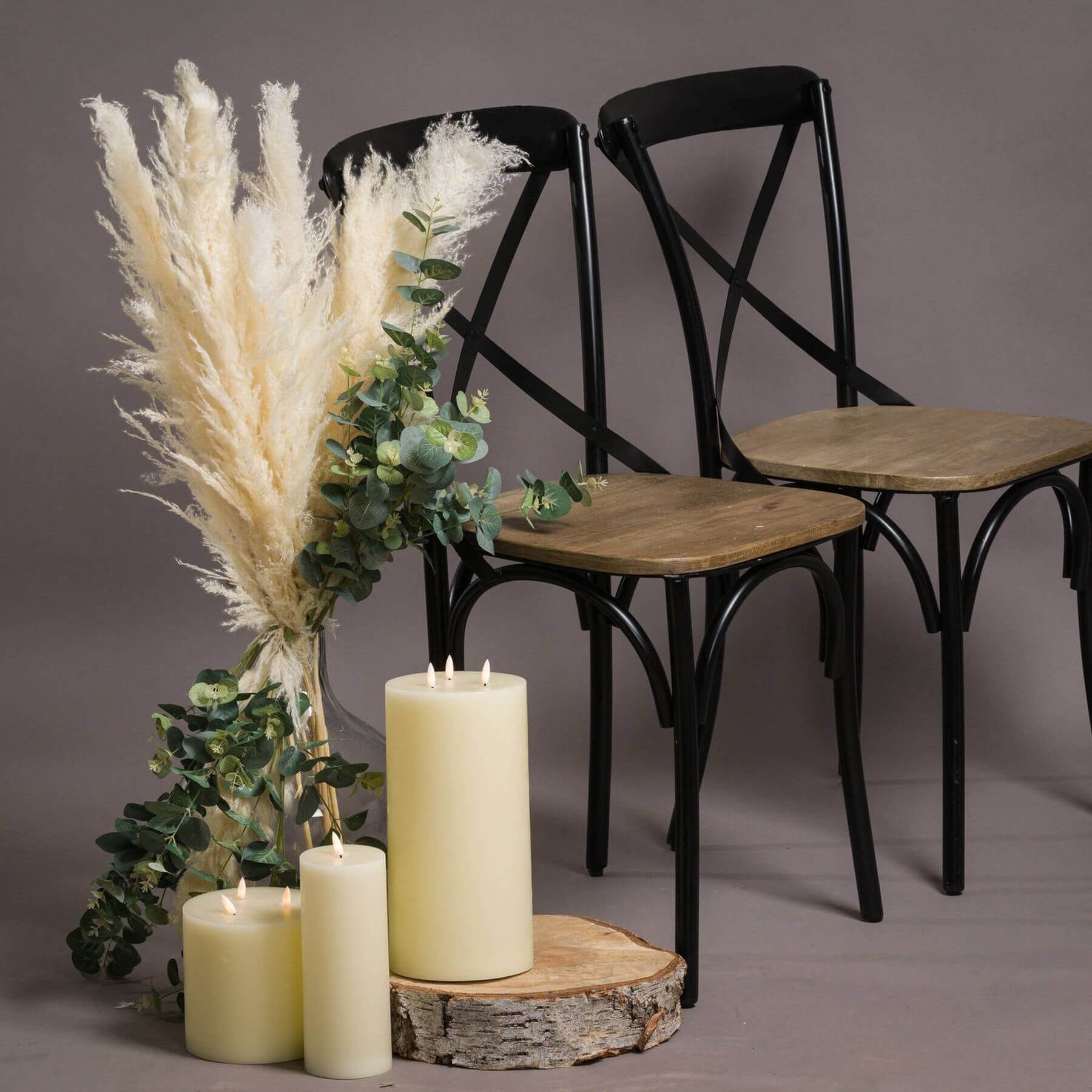 Cream Pampas Grass Stem Natural Boho Accent