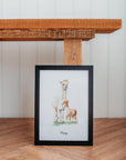Personalised Alpaca Watercolour Art Print – Perfect for Nursery or Kids Room Decor