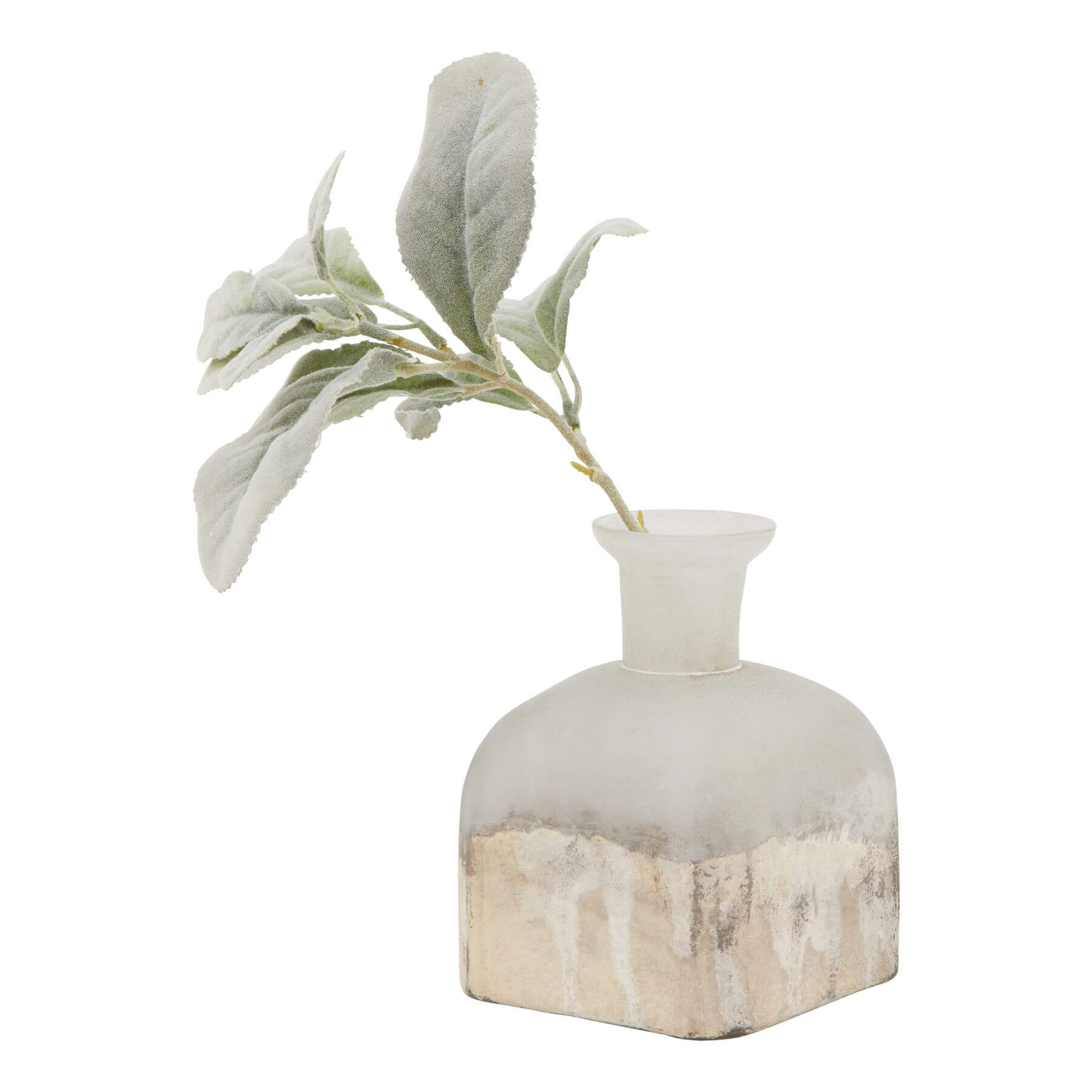 Aged Brass Candle Holder Vase with Burnished Finish