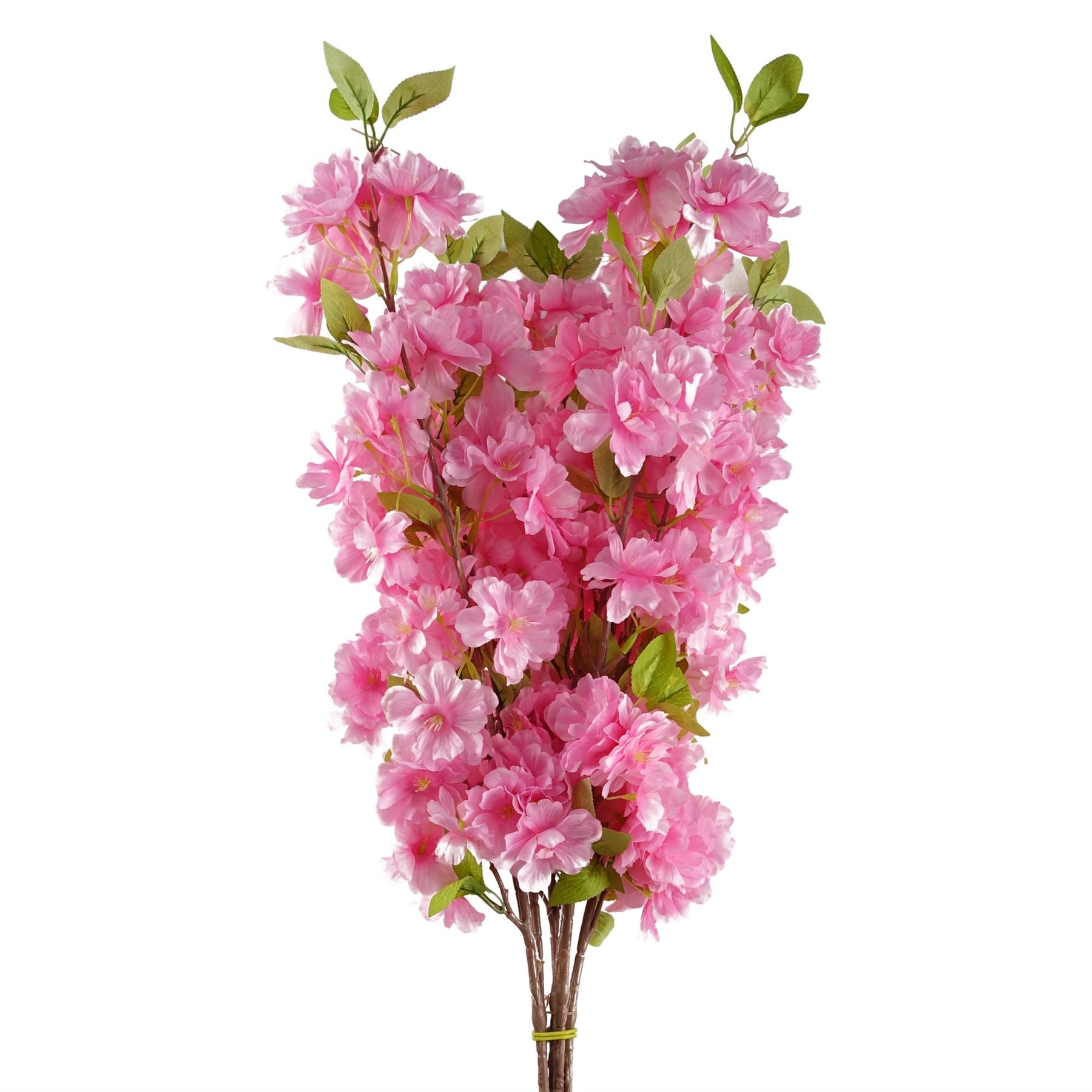Pack of 6 x Artificial Flowers Pink Blossom Stem 100cm-0