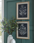 Linen Botanical Wall Art with Beaded Frame