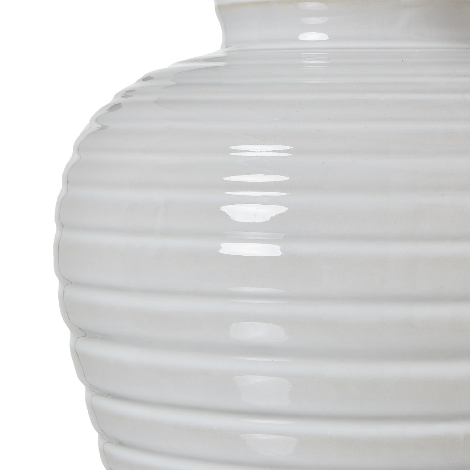 White Ceramic Table Lamp with Linen Shade