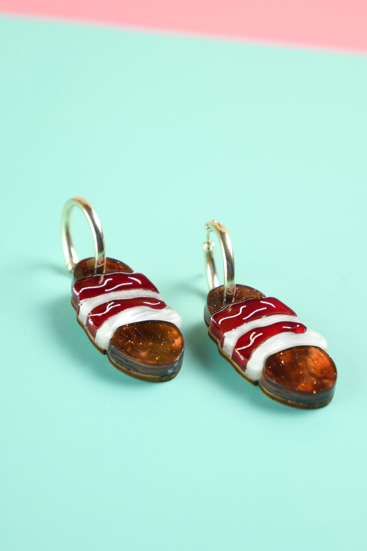 Pigs in Blankets Hoop Earrings
