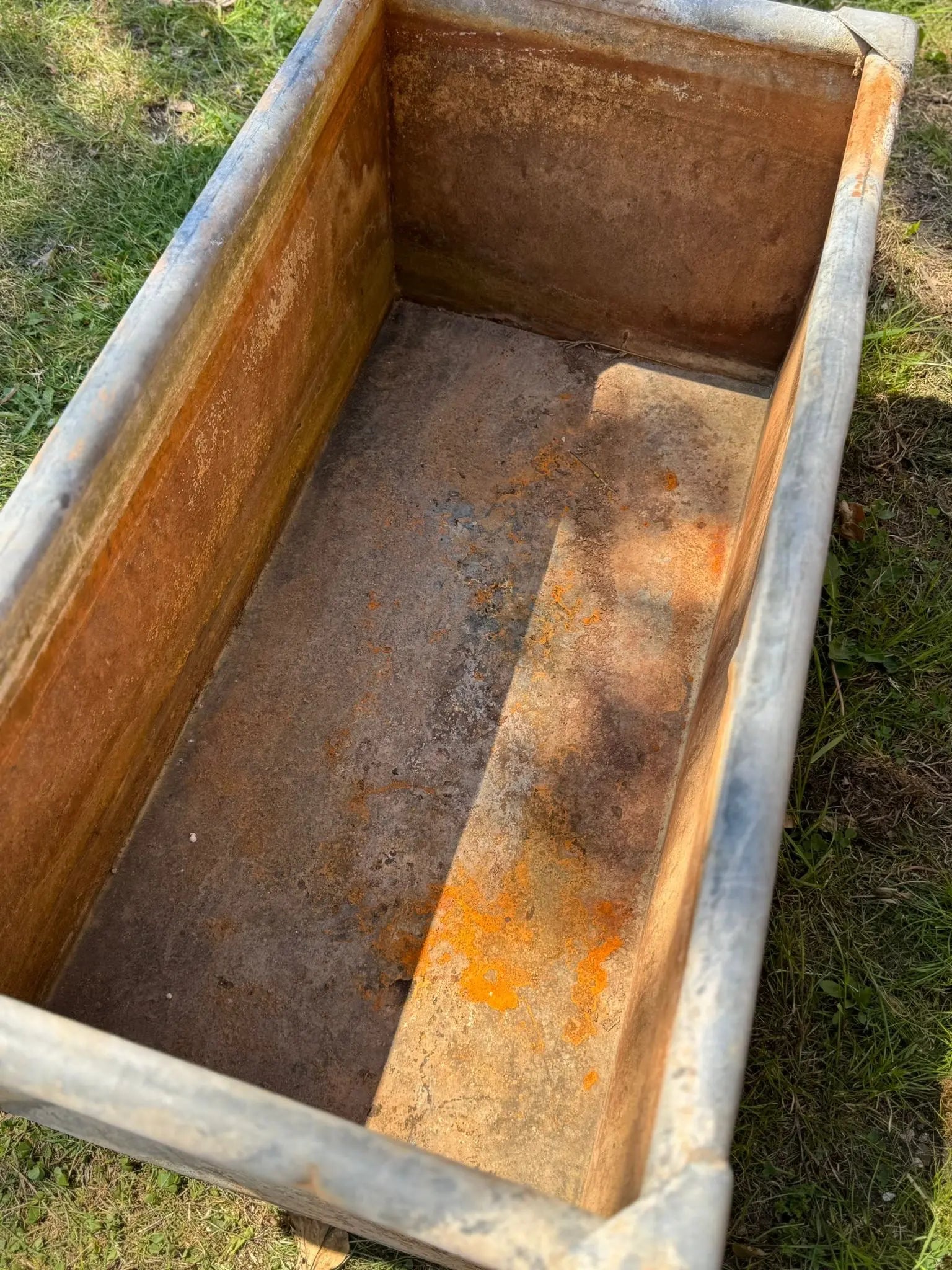 Reclaimed Galvanised Trough Garden Planter /  Raised Flower Bed Plant Pot 1B