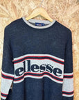 Vintage original 1990’s Ellesse Spell Out jumper sweatshirt unisex Medium 
