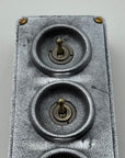 3 Gang 2 Way Solid Cast Metal Toggle Light Switch | Industrial Vintage Surface Mounted *Factory Second*