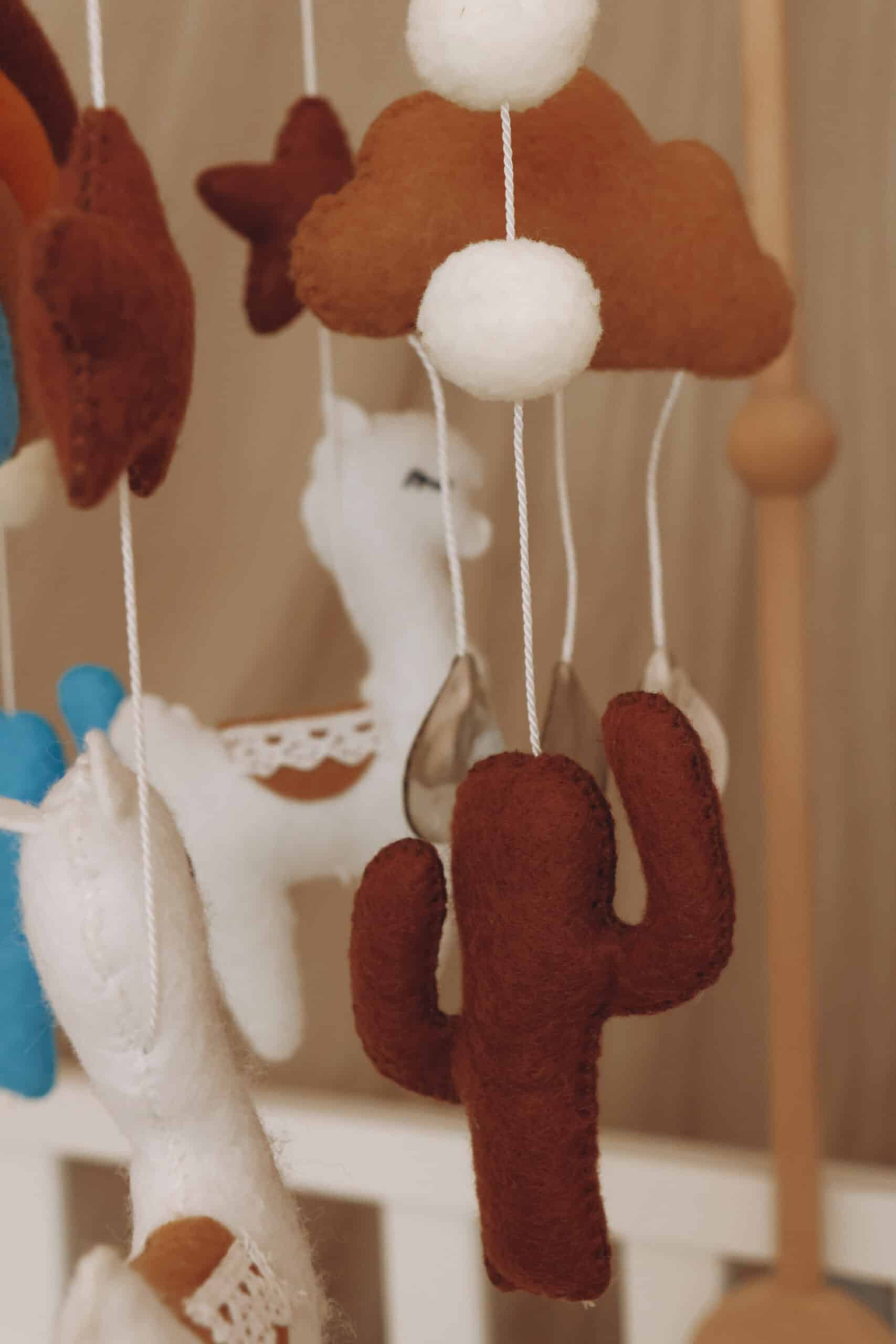 Handmade Lama baby mobile-10
