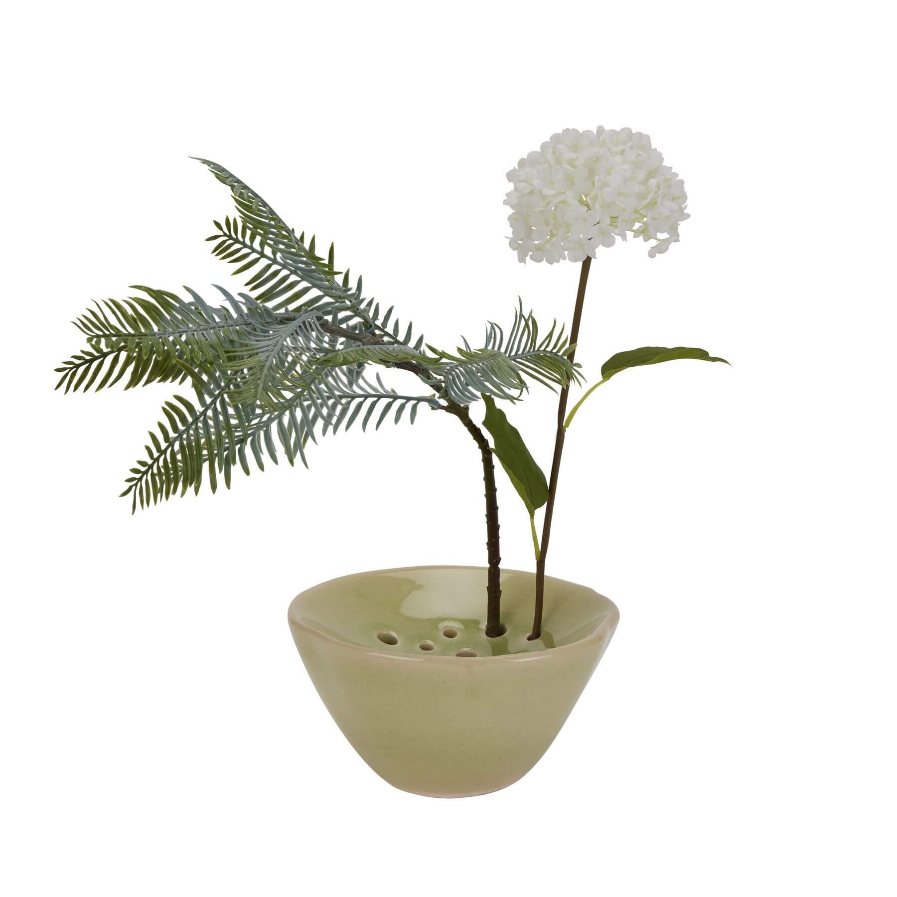 Light Green Ceramic Flower Holder for Arrangements