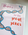 Thanks for the great genes mum DNA anatomical biology science Mother's Day card