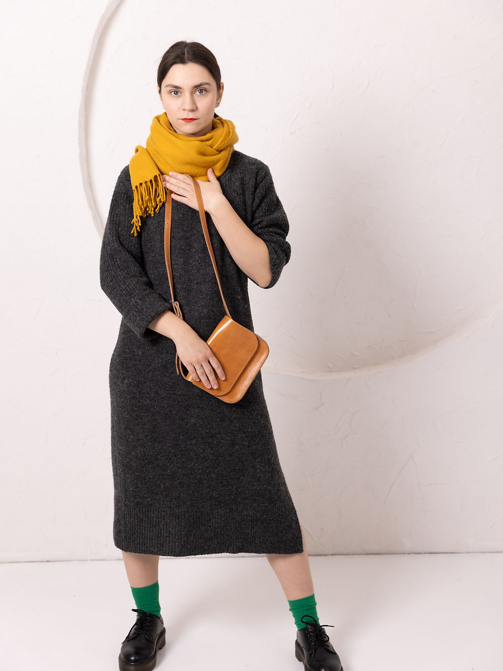 Ruby Leather Purse in Caramel