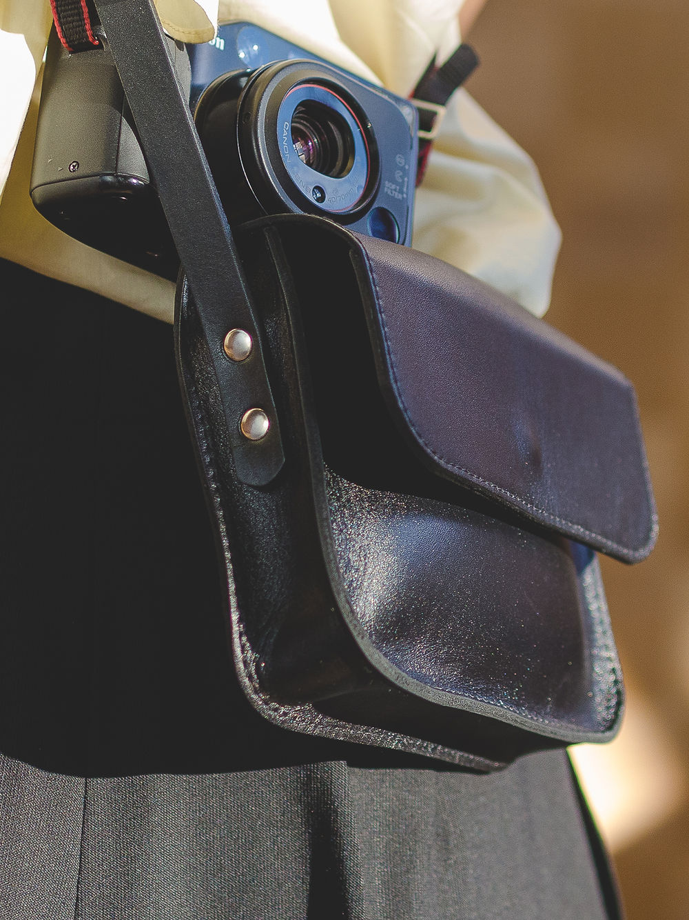 Ruby Black Leather Crossbody Purse