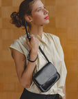 Ruby Black Leather Crossbody Purse