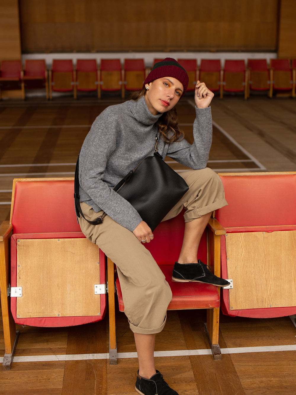 Robin Large Black Leather Handbag