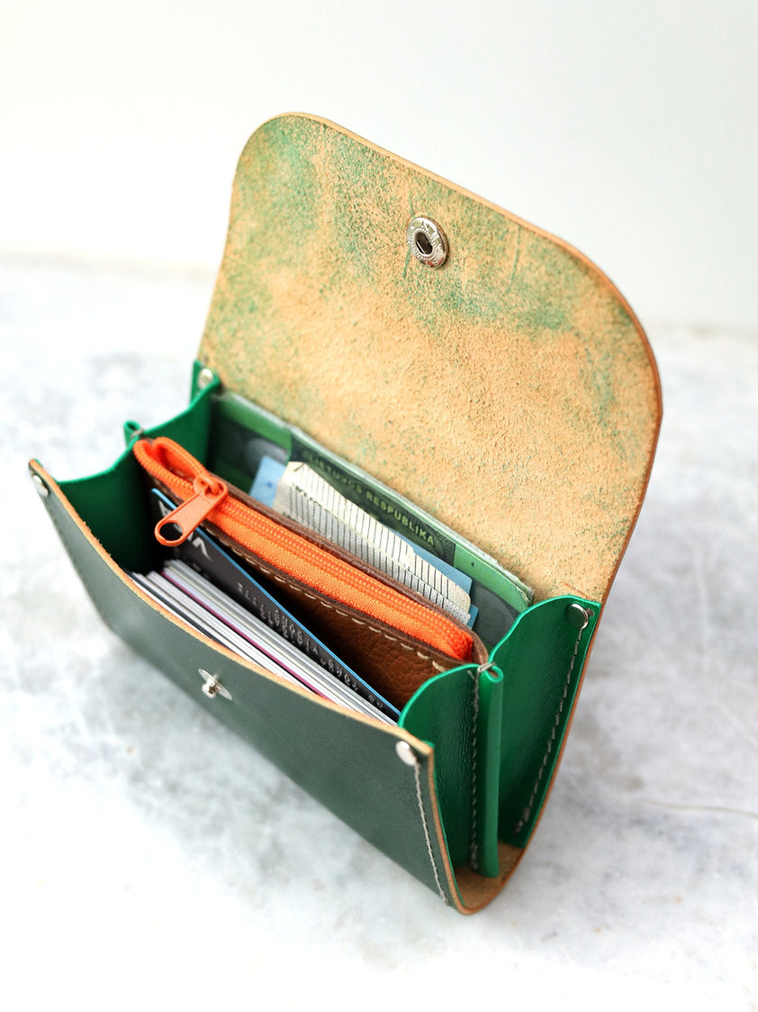 Friday Wallet in New Green Leather