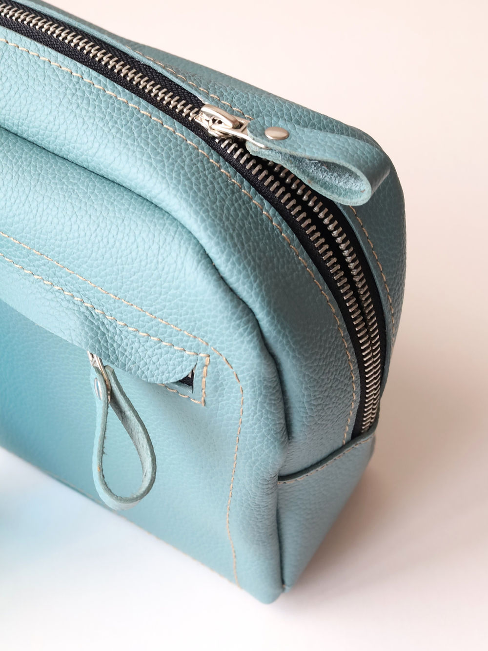 Turquoise Leather Toiletry Bag