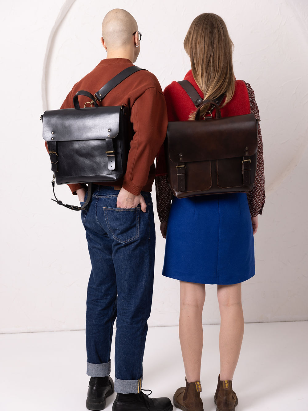 Chocolate Leather Backpack with Convertible Straps