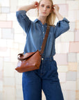 Robin Leather Handbag in Ginger Brown