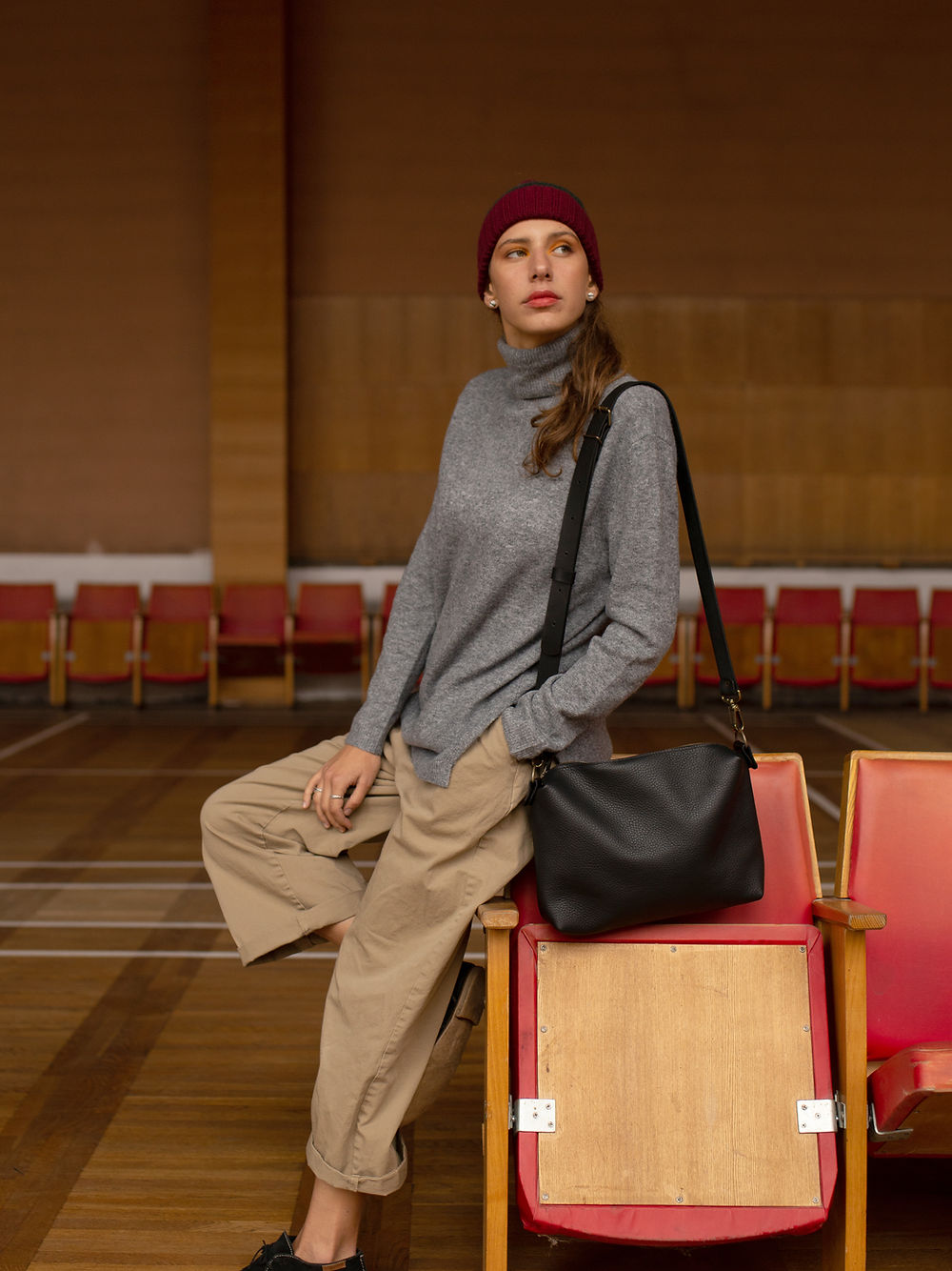 Robin Large Black Leather Handbag