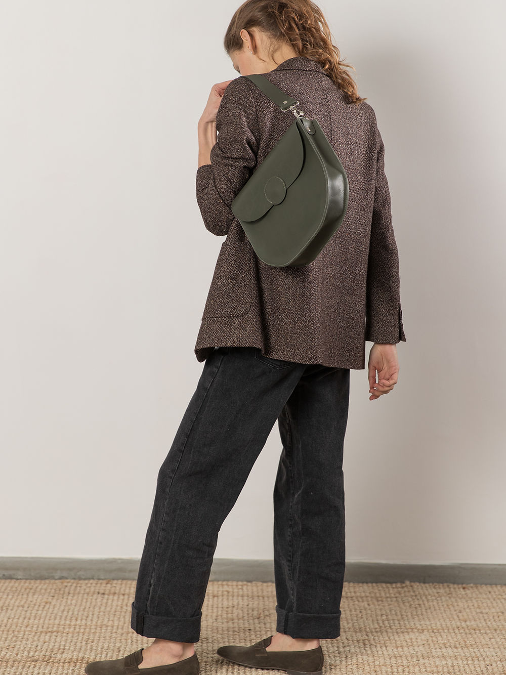 FIONA Green Shoulder Bag – Handmade with Hidden Magnet &amp; Pocket by TOKS VISOKS at www.brixbailey.com