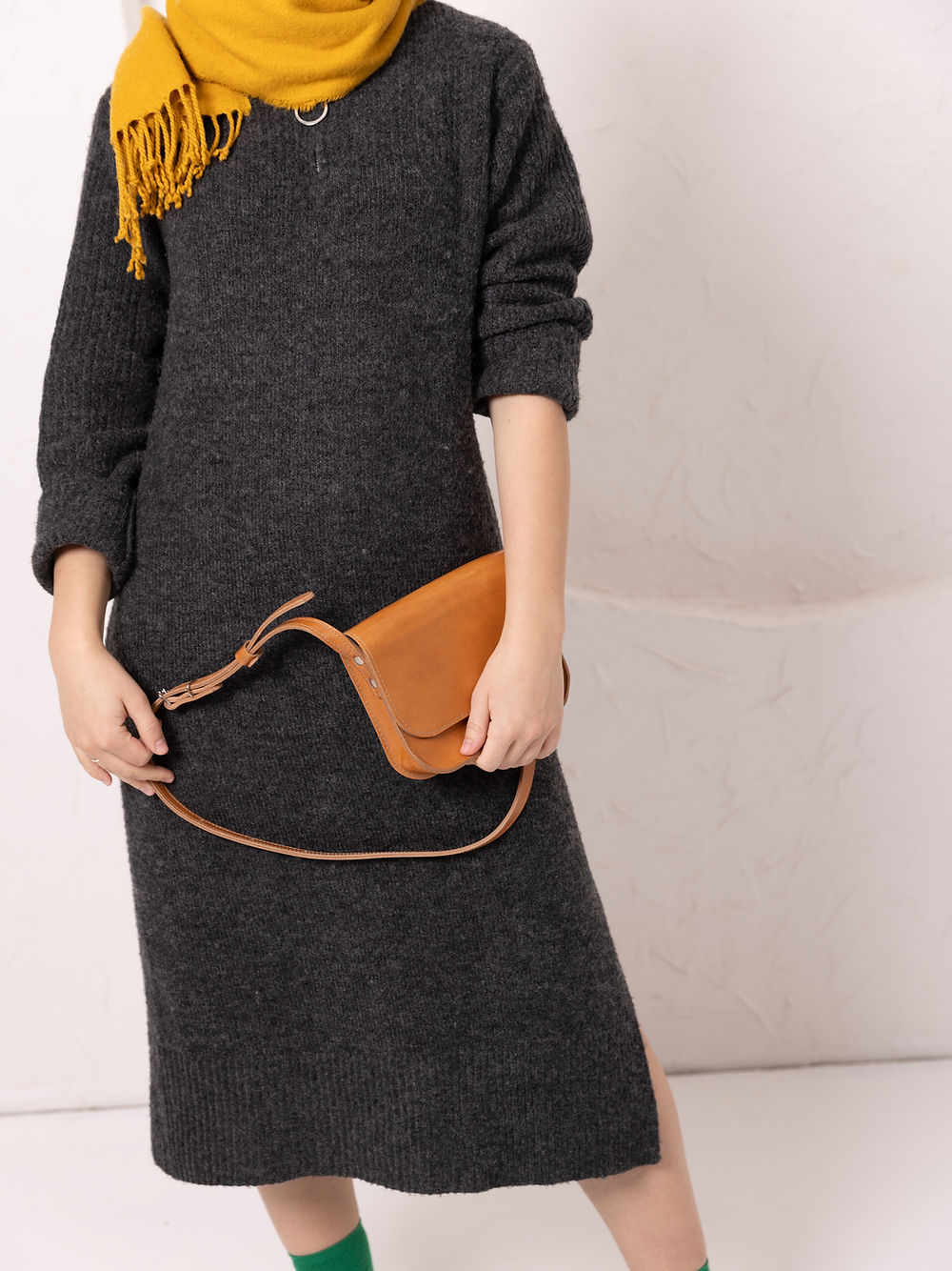 Ruby Leather Purse in Caramel