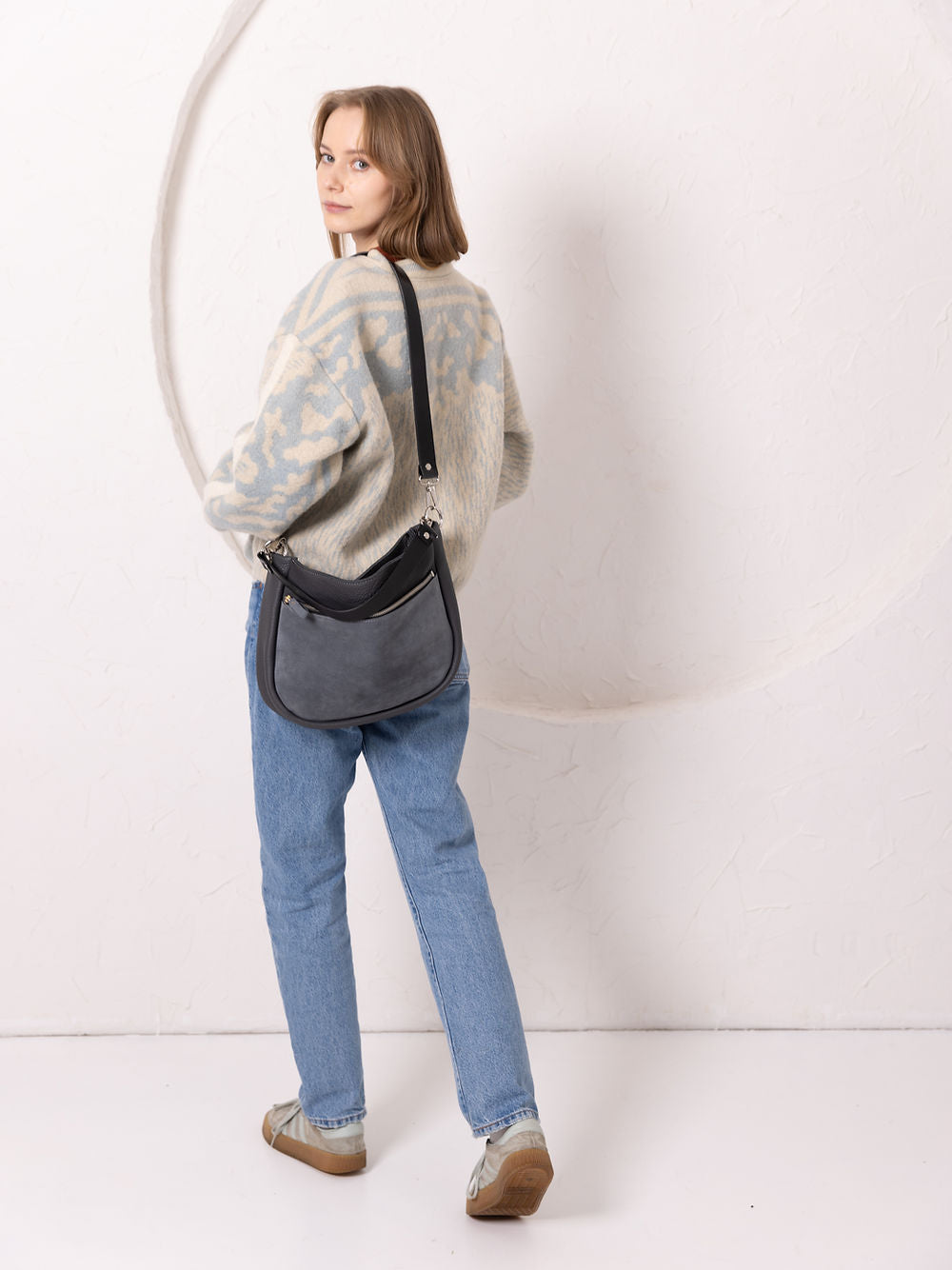 Stella Black Leather & Suede Handbag – Versatile & Handcrafted by TOKS VISOKS at www.brixbailey.com