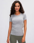 Round Neck Short Sleeve Active T-Shirt-8
