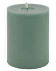 Sage Green LED Candle Melted Wax Look 20cm