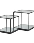 Stylish Black Side Tables Set of Two