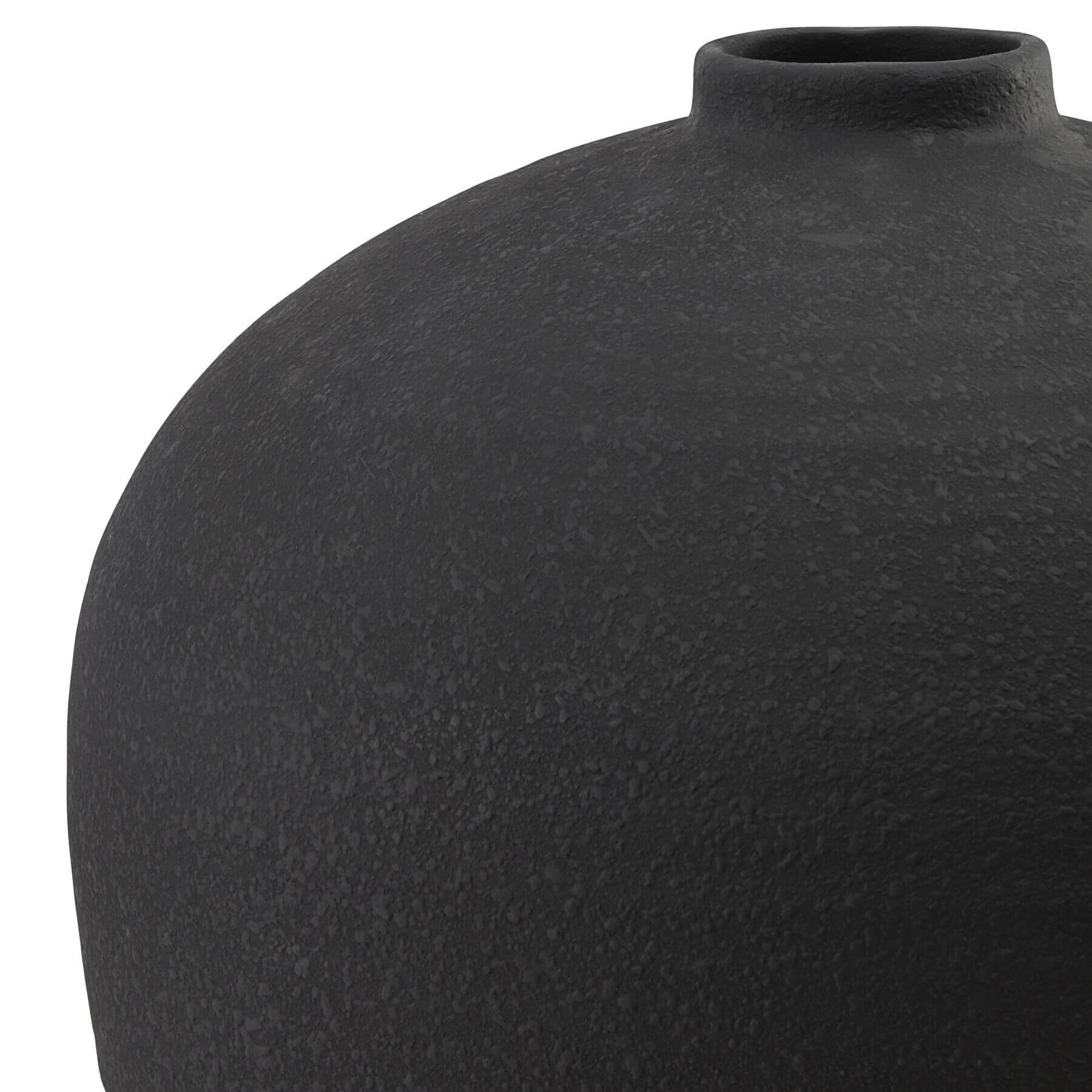 Tall Matte Black Ceramic Vase