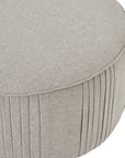 Swivel Ottoman in Soft Oatmeal Twill