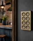8 Gang 2 Way Antique Brass Cast Metal Toggle Light Switch