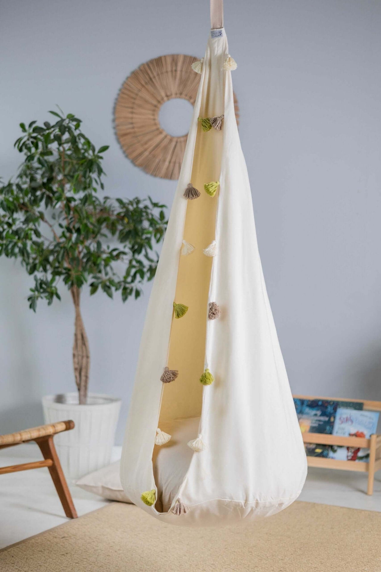 Kids&#39; Cozy Cocoon Hammock – Fun &amp; Safe Indoor/Outdoor Swing by Sówka at brixbailey.com