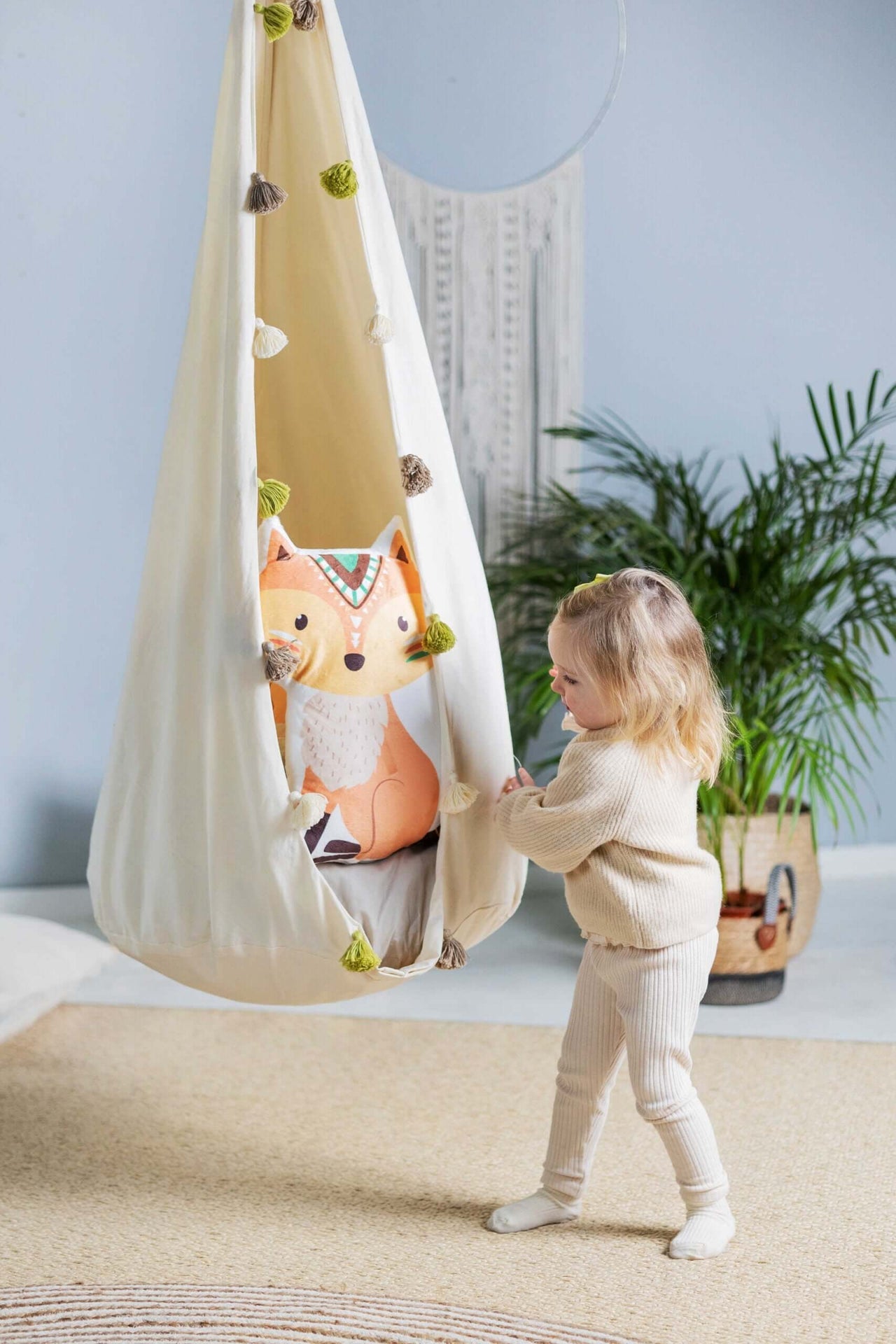 Kids&#39; Cozy Cocoon Hammock – Fun &amp; Safe Swing for Play and Relaxation by Sówka at brixbailey.com