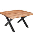 Rustic Square Live Edge Dining Table Large Acacia Wood