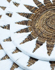 Set of Three Seagrass Bowls Wall Art - Cream