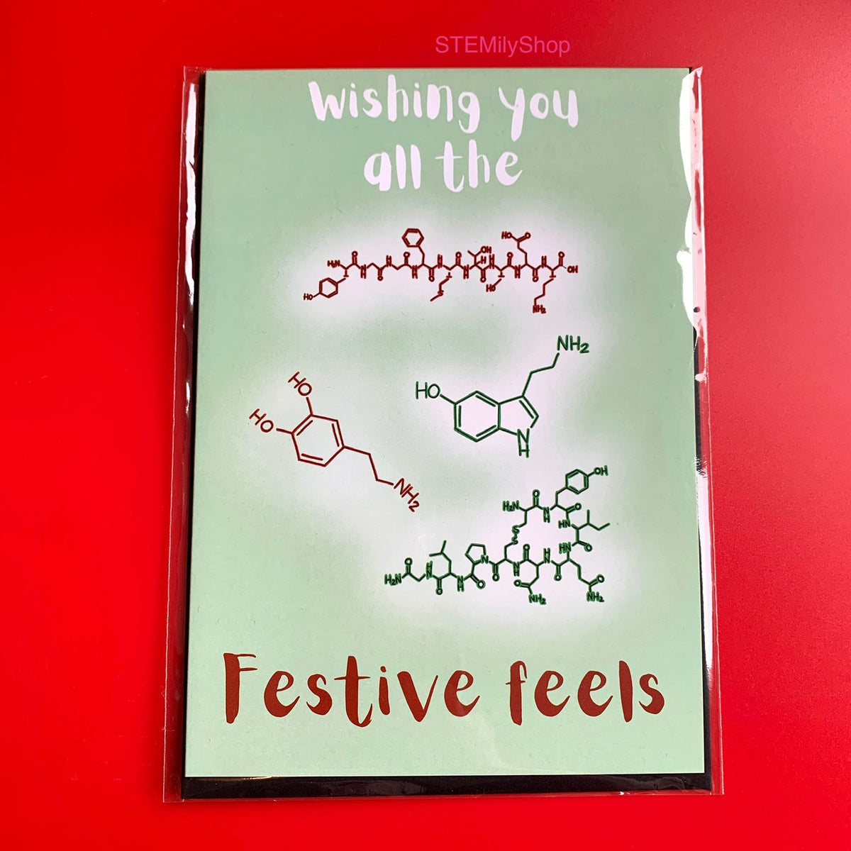 Wishing you all the festive feels chemistry card