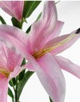 Pack of 6 x Artificial Flowers Large Pink Lily Stem - 3 Flowers 100cm-1