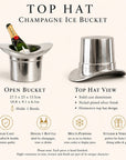 Top Hat Champagne Ice Bucket | Solid Cast Aluminium Wine & Bottle Cooler