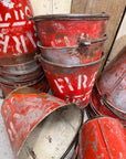 Vintage Galvanised Hanging Fire Bucket Hanging Basket / Plant Pot Planter Pail