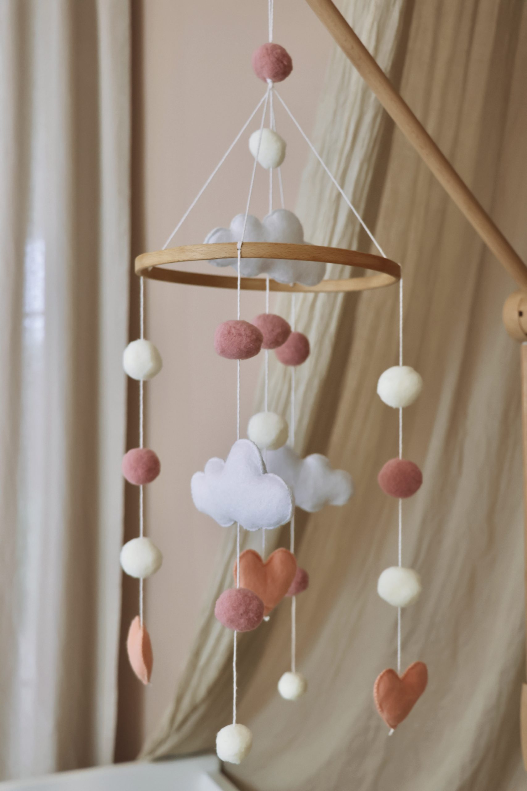 Handmade Little Hearts baby mobile-4