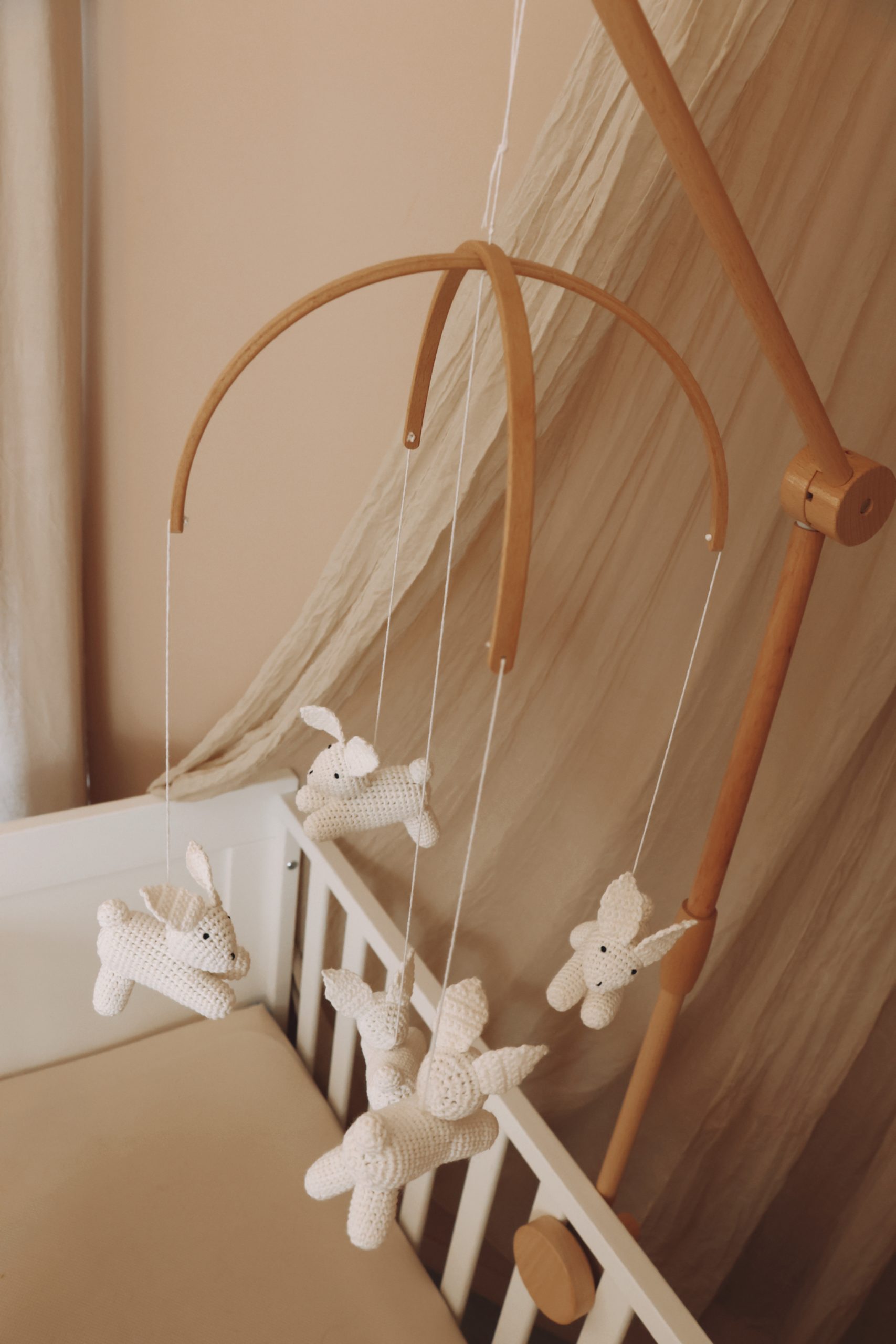 Handmade Crochet Bunny baby mobile-3