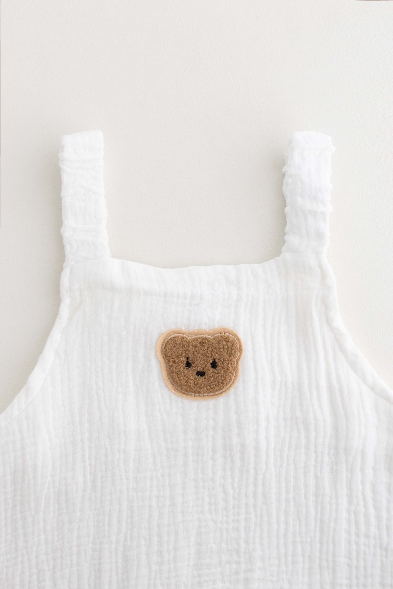 The Bear Set Hat &amp; Romper White